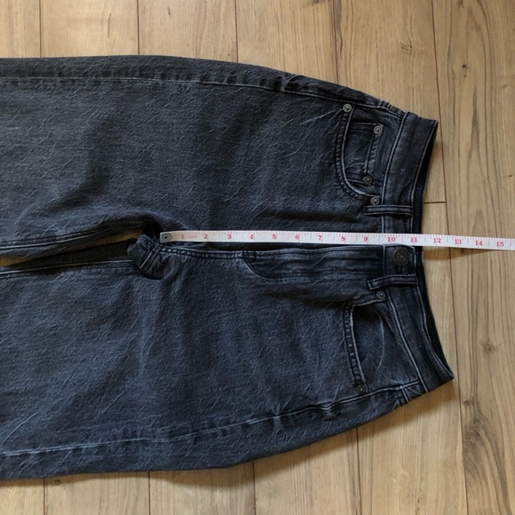 Women’s American Eagle Outfitters Washed Black Baggy Jean denim size 00 short - Picture 5 of 14